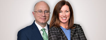 An image of RK Law's Cathleen Kelly Rebar on the right, and Patrick J. Healey on the left.