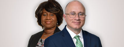 An image of RK Law Partner Patrick J. Healey on the right, and Partner Kimberly Parson on the left.