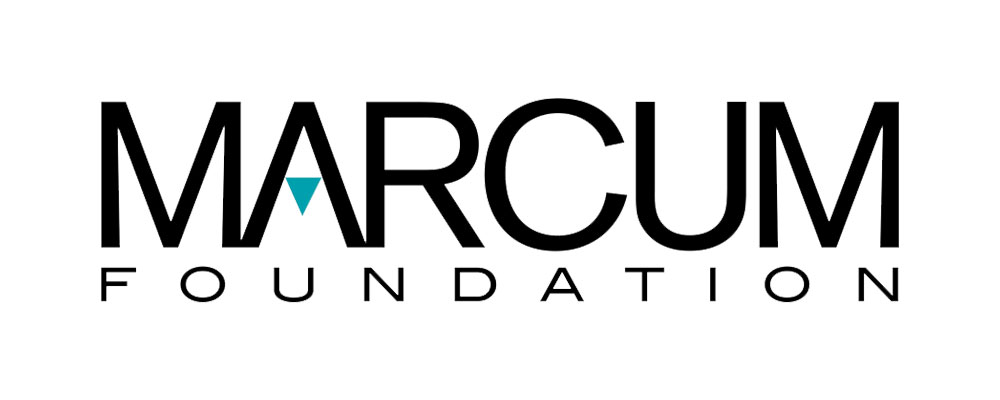 Logo for MARCUM Foundation. The A as a upside down teal triangle to complete the inside connection.