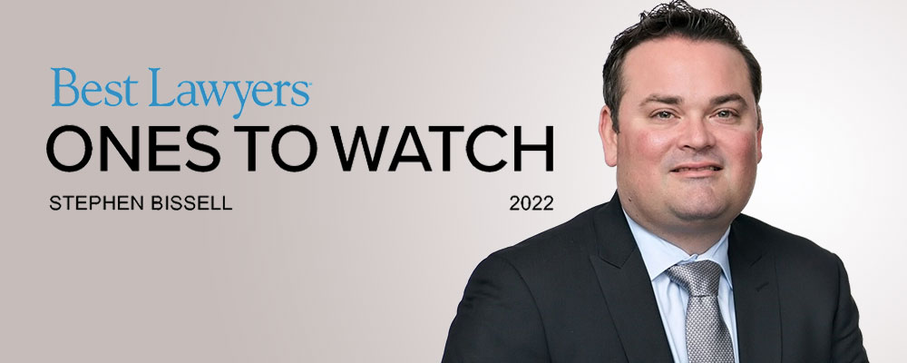 An image of RK Law's Stephen Bissell, named "Ones to Watch" in Best Lawyers 2022.