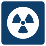 An image of a white circle with a toxic symbol on a square blue background. RK Law uses this image for their Environmental and Toxic Tort Coverage practice area.