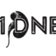 A graphic logo for the K1dney organization. The logo spells Kidney but the I is a 1 and the d is a silhouette of a human kidney.