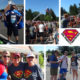 An Image of numerous runners participating in john Shapiros superhero’s 5k. a charity race where participants dress up as superman to raise awareness on brain cancer in young children.