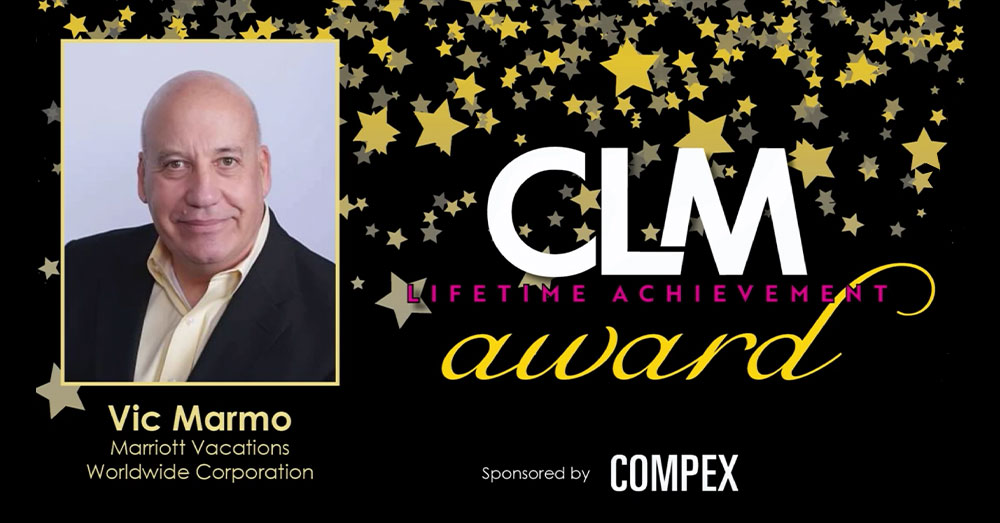 An image of Vic Marmo on the left, who is being celebrated for his lifetime achievements for the CLM. This image is congratulatory for him.